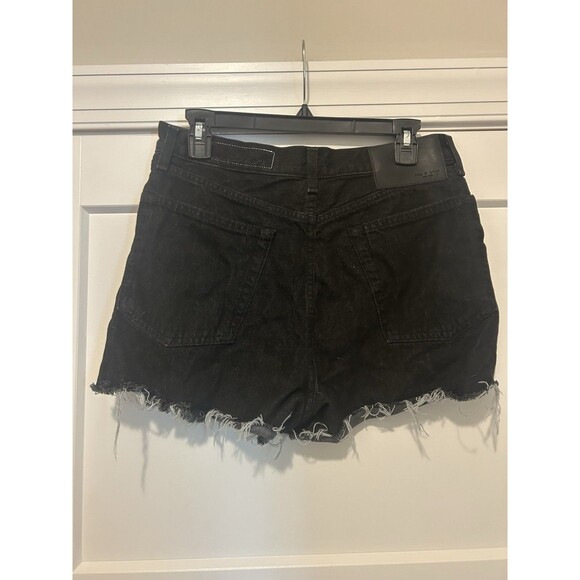 Rag & Bone Shorts Women’s 29 Black Denim Distressed Maya High Rise 3.5” Inseam - Picture 5 of 6